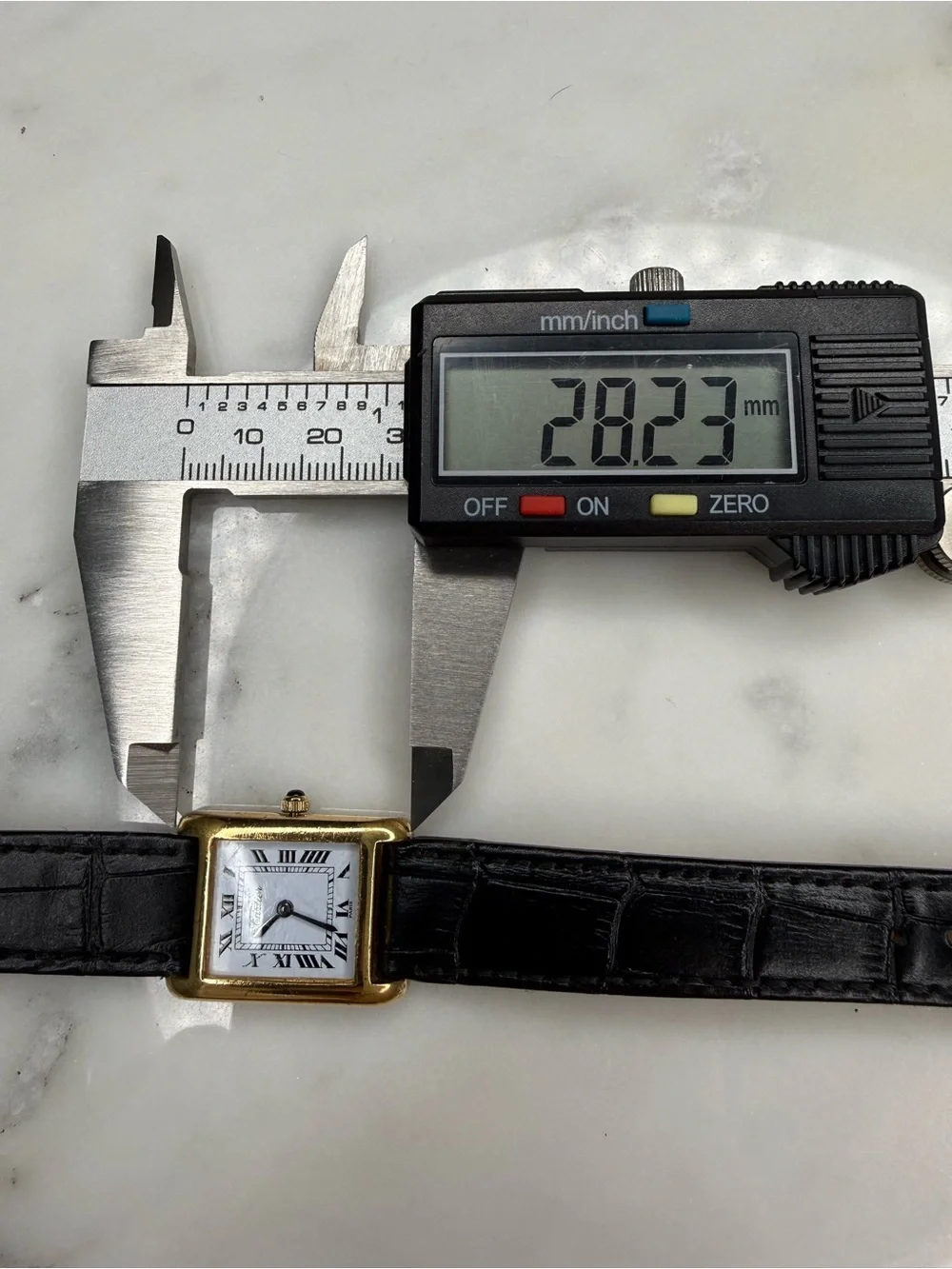 Auth Vintage Cartier Tank 18k Electroplated 1970s 21x28mm Manual Wind Movement